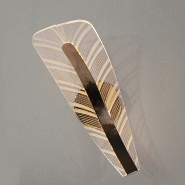Lampara Pluma Dorada - Super Ceramic Ecuador