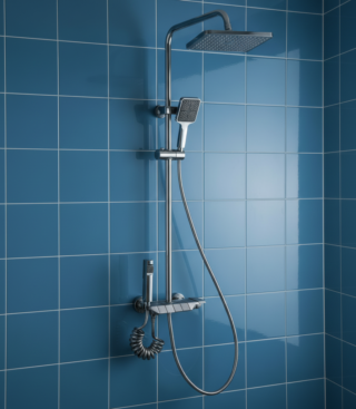 Torre Ducha Cromada con Panel de Control - Super Ceramic Ecuador