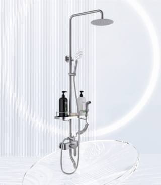 Torre Ducha Cromada con Repisa - Super Ceramic Ecuador