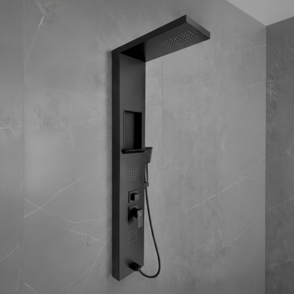 Ducha Negra con Repisa - Super Ceramic Ecuador