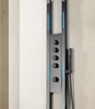 Torre Ducha Negro Mega Aura - Super Ceramic Ecuador