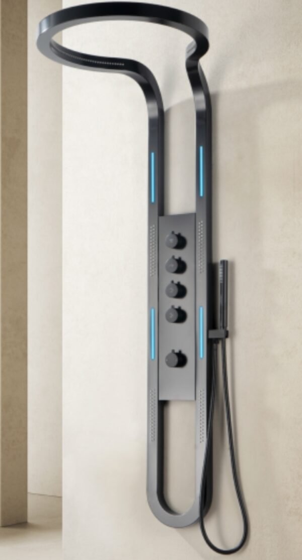 Torre Ducha Negro Mega Aura - Super Ceramic Ecuador