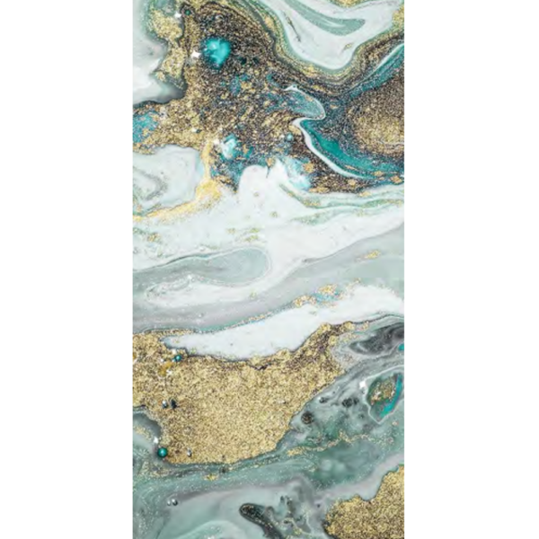 Porcelanato Verde Jade con Vetas Doradas 60×120 cm - Super Ceramic Ecuador