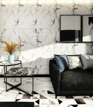 Porcelanato Mármol Blanco Gold Calacatta - Super Ceramic Ecuador