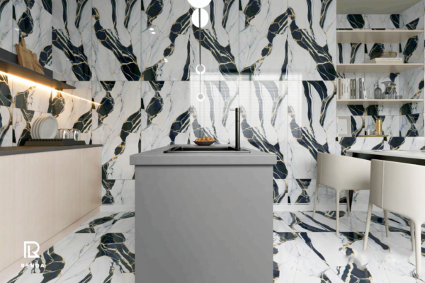 Porcelanato Mármol Nero Gold Prestige - Super Ceramic Ecuador