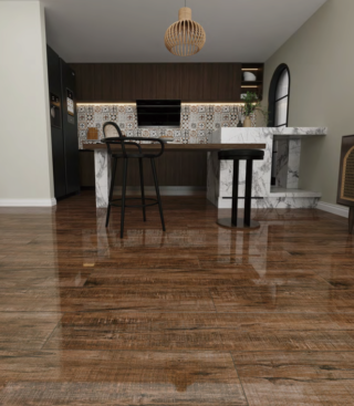 Cerámica Tipo Madera Roble Tabaco Rústico - Super Ceramic Ecuador