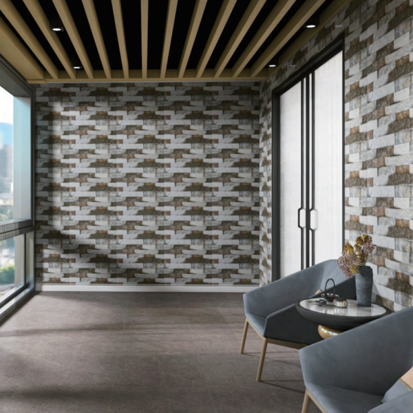 Porcelanato Rústico Tipo Mampostería Gris para Fachadas - Super Ceramic Ecuador