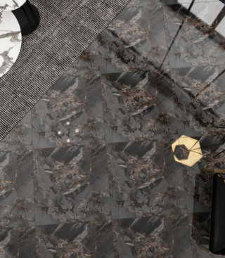 Porcelanato Gris Citrino con Vetado Dorado - Super Ceramic Ecuador